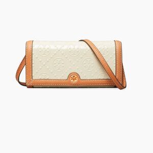 NWT Tory Burch T Monogram Patent Leather CrossBody Wallet; includes Dust Bag